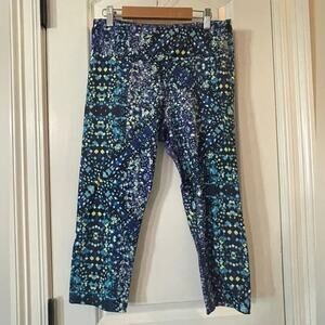 KOS USA Geo Print Workout Cropped Pants - EUC - L